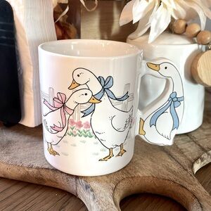 Rare 1990s Vintage Goose Mug with Goose Handle